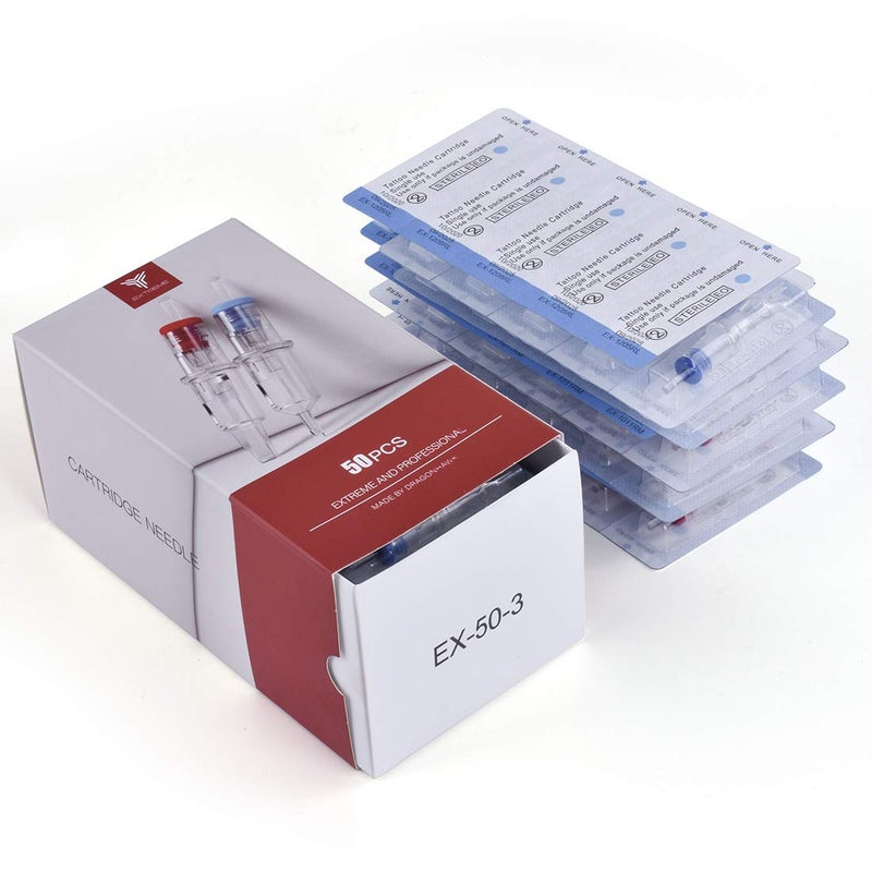 Dragonhawk Extreme Assorted Tattoo Needles Cartridges - 50PCS Disposable Professional Needles 3RL 5RL 7RL 9RL 11RL Round Liner #12 Mixed Sizes for Tattoo Artists - Image 3
